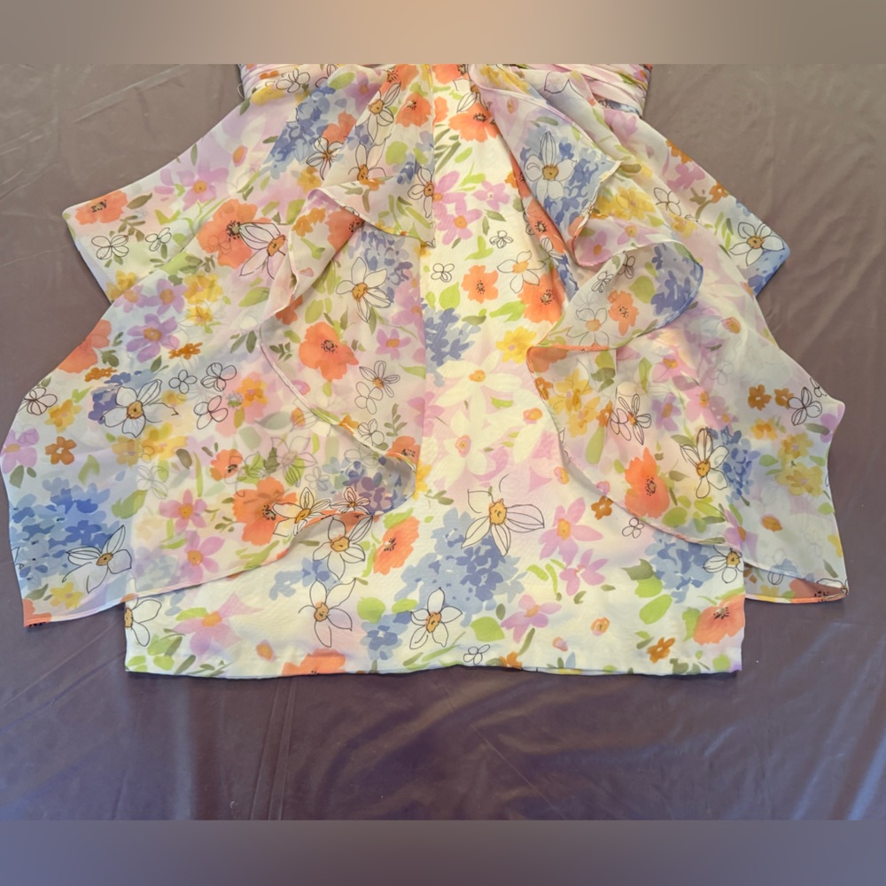 JILL STUART Floral Sweetheart Strapless Mini Dress with Ruffles Size 2/XS $228 - Picture 6 of 13